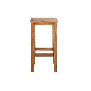 Natural Wood Bar Stool Backless Square High Stool Counter Height Dining Chair with <b>Footrest</b> for Kitchen Pub Cafe - Product Image 3