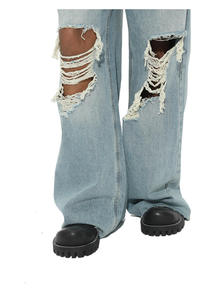 Manufacturer Direct Men's Wholesale Breathable Casual Dark Straight Solid Denim Jeans Embroidery for Summer Autumn Winter - Product Image 6