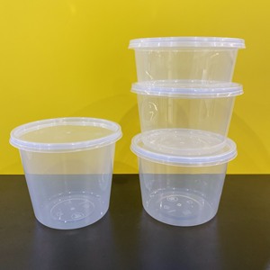 Envases de plástico redondos para alimentos, personalizados con impresión OEM, con tapas para almacenamiento de alimentos, transparentes y aptos para microondas. - Product Image 4