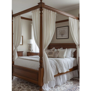 Lit à baldaquin de luxe en teck - Product Image 1
