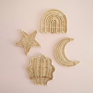 Decoración de Pared de Ratán Estilo Bohemio con Forma de Lazo, Elegante Decoración de Pared para el Hogar, Decoración para Cuarto de Bebé, Precio Directo de Fábrica - Product Image 6