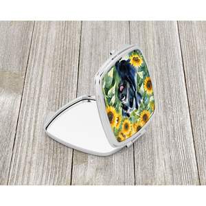 Schnauzer gigante girasoles compacto plegable de mano espejo de maquillaje portátil de viaje espejo decorativo regalo para mujeres y niñas - Product Image 2