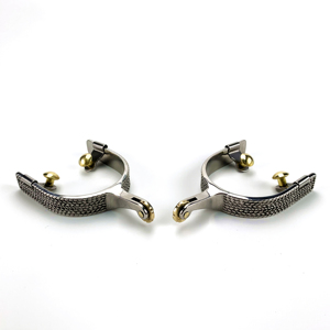 Estribos de Acero Inoxidable con Rodillo de Latón y Superficie Texturizada para Accesorios de Equitación, Espuelas con Rodillo, Seguridad Ecuestre - Product Image 6
