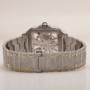 Reloj NYC DIAMOND EMPIRE Iced Skeleton, Dos Tonos, Dorado y Plateado, Cuadrado, Automático, Mecánico, 41 mm, Edición Limitada, Lujo, Hip Hop - Product Image 4