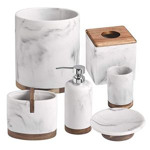 Ensemble de salle de bain minimaliste quatre pièces en bois noir : distributeur de savon, porte-brosse à dents, gobelet, porte-savon rectangulaire, facile à nettoyer, décoration de salle de bain - Product Image 3