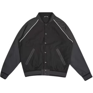 100% Polyester Casual <b>Design</b> High Quality Embroidery Satin Baseball Varsity Jacket For Men - Product Image 6