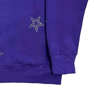 Sweat-shirt à capuche zippé INDEX violet avec étoiles en strass, unisexe, décontracté, pour l'automne, en polaire, coupe classique - Product Image 4