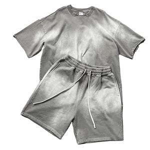 Conjunto de Verano Casual de 2 Piezas Unisex, Camiseta de Manga Corta con Cuello Redondo y Pantalones Cortos con Tinte Personalizado, Secado Rápido - Product Image 2