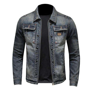 DAIZEN STAR INTERNATIONAL Men's Regular Fit Denim Jacket Solid Color Button Closure Distressed Wash Casual Style Winter Wear - Product Image 1