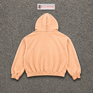 เสื้อฮู้ดดี้พีชโอเวอร์ไซส์สไตล์วินเทจสตรีทแวร์ พิมพ์ลายโลโก้ ดีไซน์กระเป๋าเสื้อ สำหรับใส่ในฤดูหนาว ผ้าฟลีซหนานุ่ม ปักลาย - Product Image 6