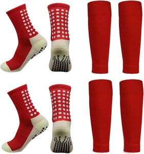 2 Set Anti-Slip <b>Grip</b> Soccer <b>Socks</b> with Shin Guard Sleeves, Sports Athletic <b>Socks</b> for Men Women - Product Image 2