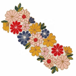 Tulips Floral Glass Beaded <b>Table</b> <b>Runner</b> Decorative Dining <b>Table</b> Centerpiece for <b>Weddings</b> Parties Christmas & Everyday Decor - Product Image 2