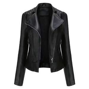 Chaqueta de cuero para mujer antiarrugas, impermeable, ecológica, con logotipo personalizado, transpirable, de primera calidad y ligera. - Product Image 4