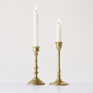 Antique <b>Brass</b> Taper Candle Holder Set Vintage Gold Metal <b>Candlestick</b> Holders for Wedding Table Centerpiece Luxury Home Accents - Product Image 1