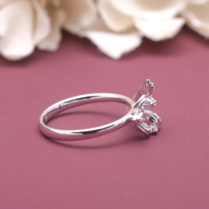 IGI Certified Lab Grown Round Diamond Flower Ring 18K Rose / White And Yellow Gold <b>Pink</b> & White Diamond Floral Ring for Women - Product Image 3
