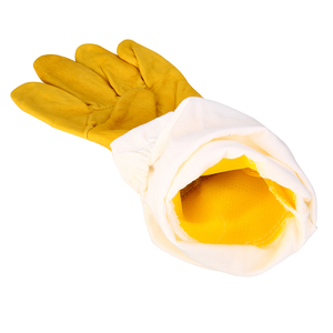 Bana Brothers Goatskin Leather Beekeeper <b>Gloves</b> with <b>Long</b> Canvas Sleeves & Elastic Cuffs Sting Protective <b>Gloves</b> for Beekeeping - Product Image 3