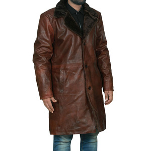 Manteau Trench en Cuir Doublé de Fourrure Longue Haut de Gamme, Collection Hiver Luxe pour Hommes, Fabrication ODM - Product Image 5