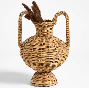 Jarrón Tejido de Ratán Natural con Asas, Hecho a Mano, Ecológico, Decoración del Hogar, Estilo Bohemio, para Pedidos al por Mayor - Product Image 1