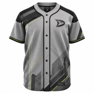 DRAVELLE INDUSTRY Baseball Jersey Short Sleeve <b>Button</b> Front Geometric Print Moisture Wicking Anti-Bacterial 100% Polyester - Product Image 2
