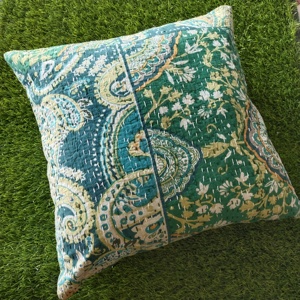 Taies d'oreiller carrées en patchwork faites à la main, 100% coton, style bohème vintage, personnalisables, fermeture enveloppe pour la décoration de la maison et des hôtels - Product Image 3