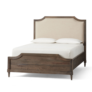 Cama Queen Tradicional con Cabecera Tapizada, Estructura de Madera Sólida, Diseño Suave - Product Image 3