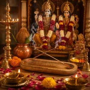 Natural Wooden Oval Incense Stick Holder Ash Catcher Tray | Handmade Agarbatti Burner for Yoga Pooja Home Décor <b>Decoration</b> Gift - Product Image 2