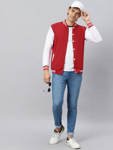 Veste en polaire respirante et écologique de haute qualité pour hommes, style universitaire, avec capuche et col montant, en polyester épais, pour le baseball, vente en gros - Product Image 5