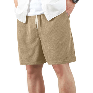 Pantalones Cortos de Pana para Hombre, Color Sólido, con Cintura Ajustable y Bolsillos, Estilo Casual, Cartra Milano, Pantalones Cortos Brillantes de Estilo Urbano - Product Image 2