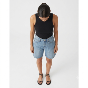 Shorts en jean décontractés OEM 2026 de haute qualité pour femmes, shorts en jean boutonnés d'été, streetwear tendance, shorts en jean personnalisés - Product Image 3