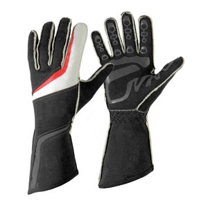 Gants de karting à doigts entiers en PU, antidérapants, avec fermeture auto-agrippante, rouge et noir, unisexes, pour la conduite en extérieur, gants de karting - Product Image 1