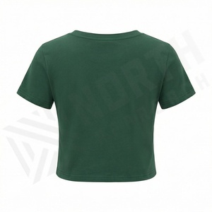 T-shirt pour femme à manches courtes et col en V, 100% coton biologique de luxe, pré-rétréci, doux, respirant, coupe décontractée, couleur personnalisable - Product Image 2