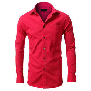 Chemise habillée homme gris foncé à manches longues, couleur unie, col rabattu, manches complètes, formelle, infroissable, en tissu popeline - Product Image 4