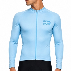 Camiseta de ciclismo de manga larga para hombre, camiseta deportiva con cremallera completa para ciclistas modernos y activos al aire libre, para uso en exteriores - Product Image 1