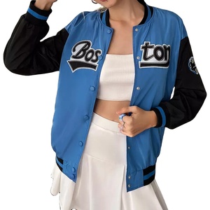 Fabricante que Ofrece Servicio de Diseño Personalizado para Chaquetas Varsity de Alta Calidad con Exterior de Algodón Transpirable e Impermeable para Mujer - Product Image 5