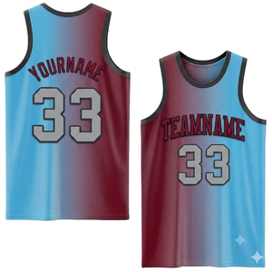 Vêtements de sport bleu gris en gros, maillot de basket personnalisé par sublimation, maillot de sport respirant, maillot haute performance - Product Image 1