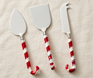 Candy Cane Handle <b>Cheese</b> <b>Knife</b> <b>Set</b> Stainless Steel Dishwasher Safe Copper Finish Head Ideal For Kitchen Use And Christmas Gifts - Product Image 2