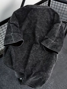 Camiseta Personalizada con Lavado Ácido para Hombre, Estilo Vintage, Algodón Grueso, Camiseta Blanca Oversize 100% Algodón con Lavado Ácido, Corte Unisex - Product Image 3