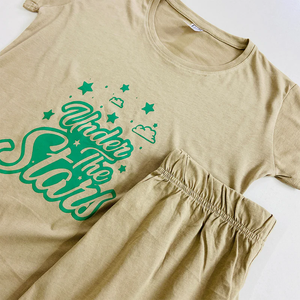 ชุดนอนผู้หญิงแบบ 2 ชิ้น แขนสั้น ลายพิมพ์เรียบหรู เซ็กซี่ ความยาวเหนือเข่า สำหรับฤดูร้อนปี 2026 - Product Image 3