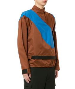 Bloc de couleur hommes léger Nylon coupe-vent veste respirant Gym Fitness coupe-vent à capuche col broderie grande taille course - Product Image 1