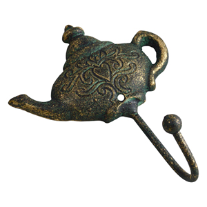 Porte-serviettes en fonte avec finition peinte, décoration murale vintage écologique pour suspendre vêtements, manteaux, chapeaux, clés - Product Image 1