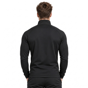 Custom Logo Printed <b>Men</b> Yoga Jacket Athletic Wear Base Layer Jacket Gym Workout <b>Trainer</b> Slim Zip-up Top Cotton Polyester Jackets - Product Image 4