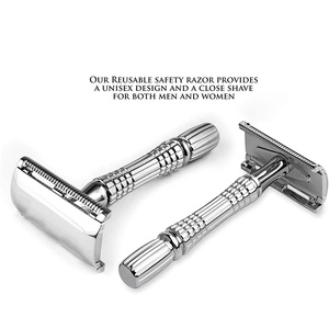Double Edge Safety Razor Manual <b>Shaver</b> Traditional <b>Men's</b> <b>Shaver</b> with Razor Holder by Farhan Products & Co - Product Image 2