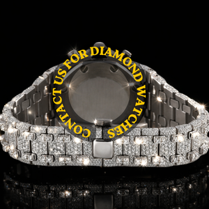 Reloj Cronógrafo Redondo con Diamantes Moissanite en Oro Blanco, con Fecha Automática y Resistencia al Agua, en Venta - Product Image 6