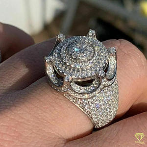 Lab Grown Diamond Owl Statement <b>Ring</b> for Men White <b>Gold</b> Luxury Hip Hop Animal Bird Designer <b>Cocktail</b> <b>Ring</b> Gift for Him - Product Image 2