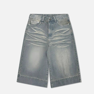 Smart Casual Denim Shorts Men’s Canvas Fabric Lightweight Breathable Relaxed Fit Quick Dry <b>Soft</b> Feel Stylish Wash Finish - Product Image 1