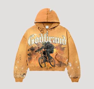 Sudadera con capucha personalizada OEM estilo vintage con gráficos, para hombre, estilo Y2K, con pedrería, con cremallera completa, de forro polar grueso. - Product Image 3