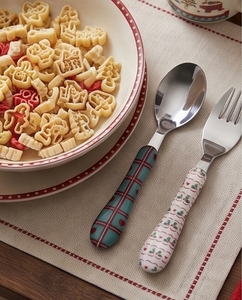 Ensemble de couverts en acier inoxydable à motifs mignons avec couteau, cuillère, fourchette, résistant au lave-vaisselle, idéal pour les fêtes - Product Image 3
