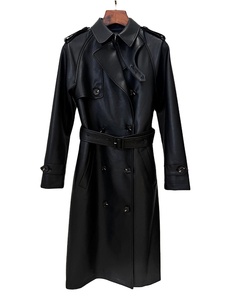 เสื้อแจ็คเก็ตหนัง PU แบบกระดุมสองแถวสำหรับผู้หญิง, เสื้อโค้ทหนังเทียมแบบสั้น, เสื้อคลุมฤดูใบไม้ร่วงและฤดูหนาวที่มีสไตล์สำหรับชุดลำลองแนวสตรีท - Product Image 2