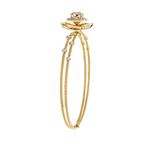 กำไลข้อมือทองคำขาว 14K ประดับเพชรเลี้ยงในห้องปฏิบัติการ ดีไซน์ดอกไม้เก๋ไก๋ สีโรสโกลด์ เหมาะสำหรับงานปาร์ตี้ ของขวัญ แฟชั่นเครื่องประดับข้อมือ ขายส่ง - Product Image 6