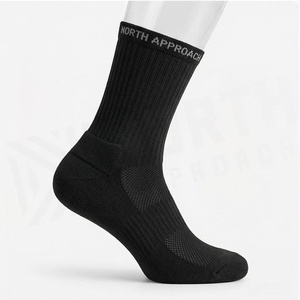 NORTH APPROACH Crew <b>Socks</b> Black Breathable Running <b>Socks</b> for Adults Summer Season - Product Image 3